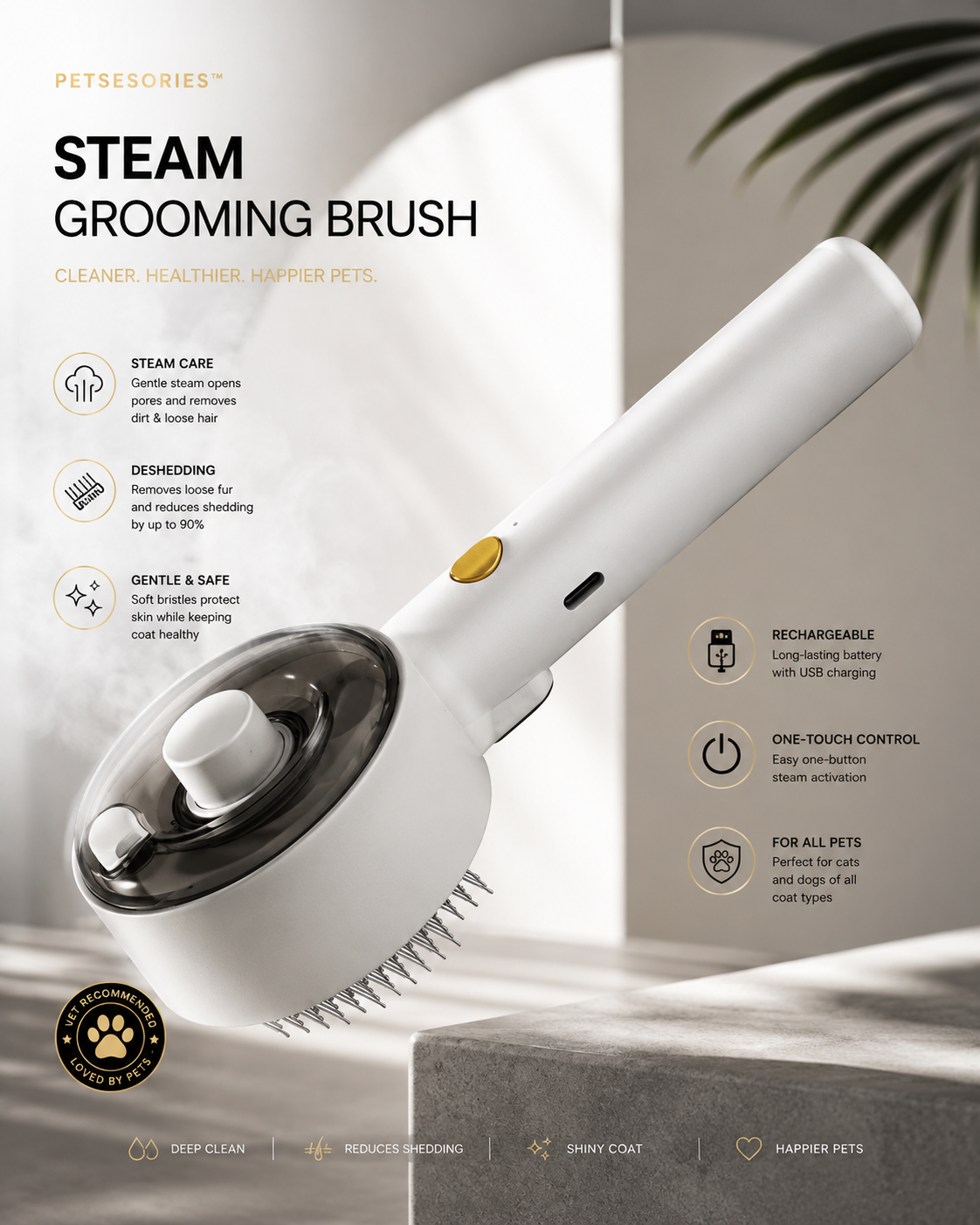 PETSESORIES™ Steam Grooming Brush